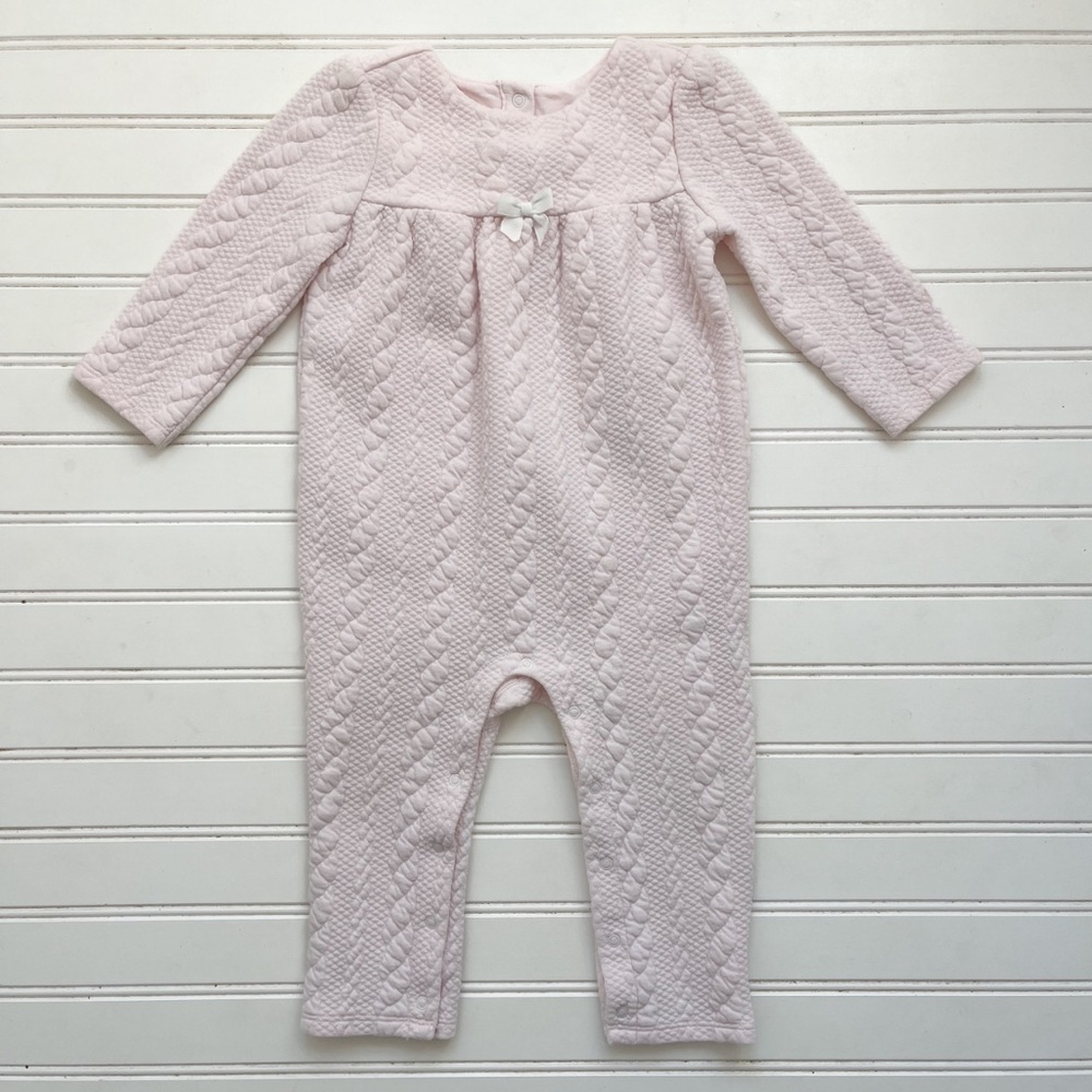 JANIE & JACK EUC/LN Girls Light Pink Quilted Longall Jumpsuit